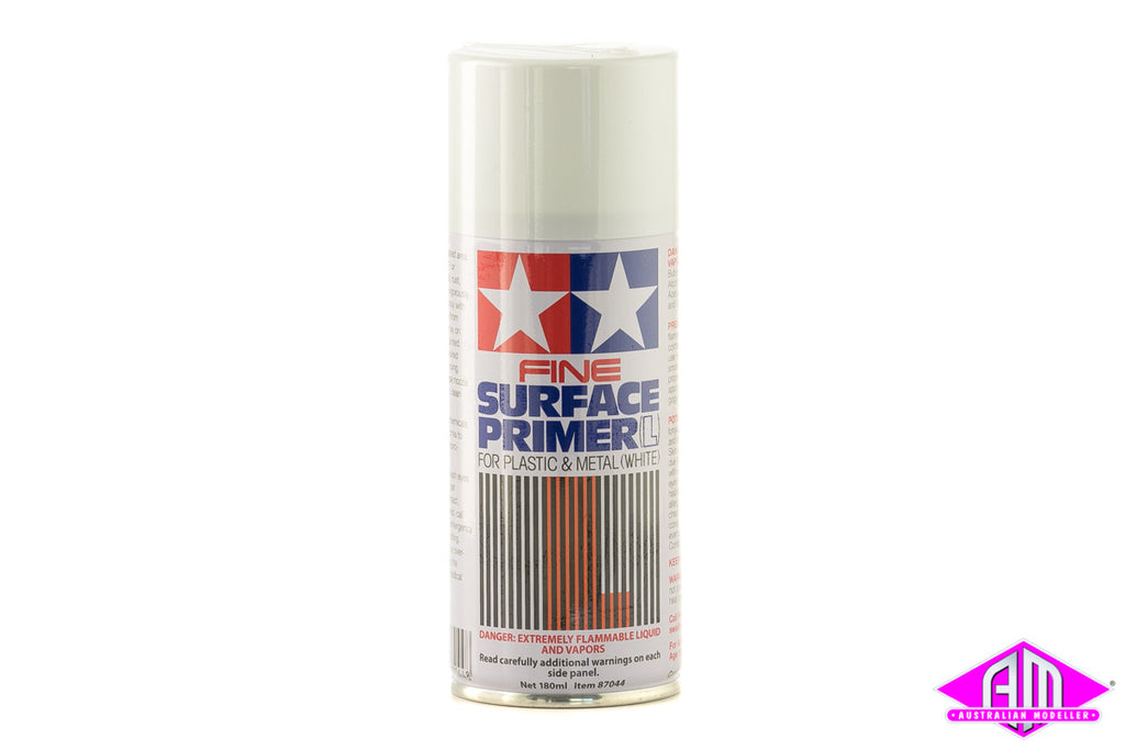 Tamiya Surface Primer White 180ml Spray - Wonderland Models, TA87044