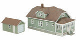 933-3791 - Updated American Bungalow with Single-Car Garage Kit (HO Scale)