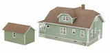 933-3791 - Updated American Bungalow with Single-Car Garage Kit (HO Scale)