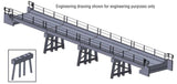 933-4591 - Modern Short Span Concrete Railway Bridge Kit (HO Scale)