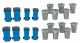 949-4127 - Vintage Garbage Cans & Recycling Bins Kit - 20pc (HO Scale)