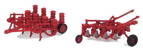 949-4162 - Farm Plow & Planter Red (HO Scale)