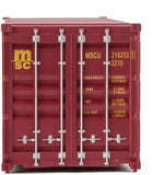 949-8059 - 20' Container Fully Corrugated - MSC Red (HO Scale)