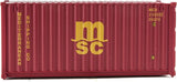 949-8059 - 20' Container Fully Corrugated - MSC Red (HO Scale)