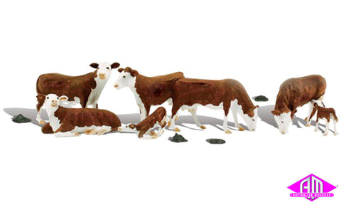 A1843 - Scenic Accents - Hereford Cows (HO Scale)