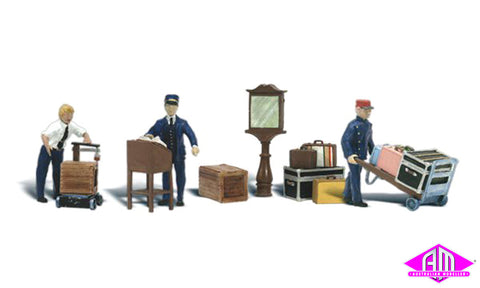 A1909 - Scenic Accents - Depot Workers & Accessories (HO Scale)