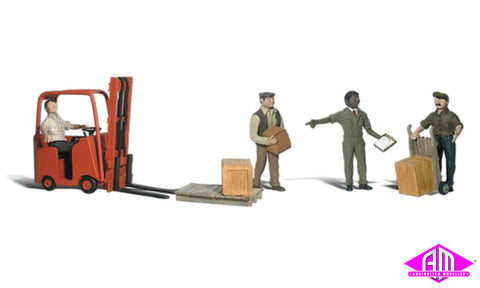 A1911 - Scenic Accents - Workers With Forklift (HO Scale)