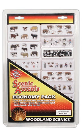 A2061 - Assorted Farm Figures Economy Pack 100+pc (N Scale)