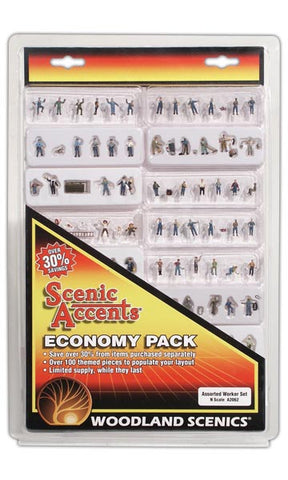 A2062 - Assorted Worker Figures Economy Pack 100+pc (N Scale)