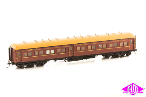 12 Wheel Passenger Car - Composite Sleeper Car - Indian Red - ACS 922