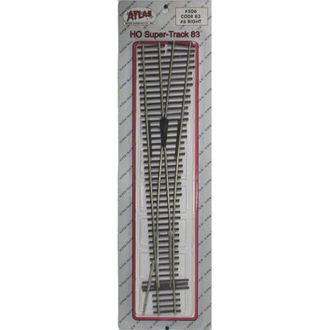 Atlas - AT-0506 - Right Hand Turnout #6, Code 83 (HO Scale)