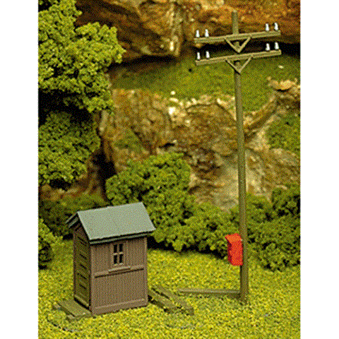 Atlas - AT-0705 - Telephone Shanty & Pole Kit (HO Scale)