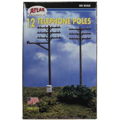 Atlas - AT-0775 - Telephone Poles 12pc (HO Scale)