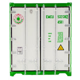 Atlas - AT-20006724 - 40' Refrigerated Container [3-Packs] Evergreen - Set# 1 - EMCU 5321382, EMCU 5321401, EMCU 5321443 - White/Green (HO Scale)