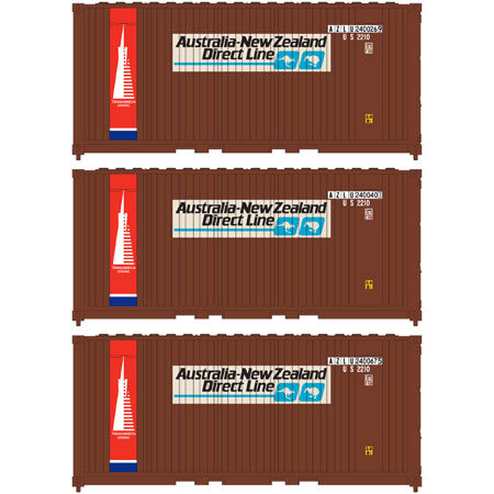 ATH17694 - 20’ Panel Side Container - Australia-New Zealand Direct 3pc (N Scale)