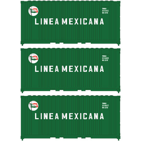ATH17696 - 20' Panel Side Container - Linea Mexicana 3pc (N Scale)