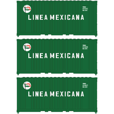 ATH17696 - 20' Panel Side Container - Linea Mexicana 3pc (N Scale)