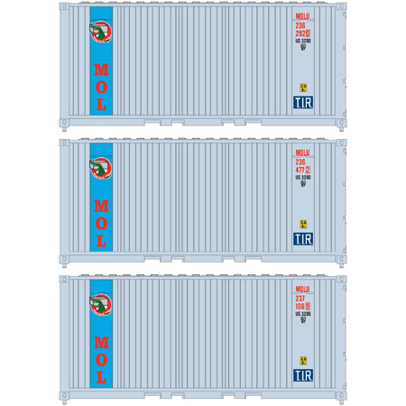 ATH17697 - 20' Panel Side Container - Mitsui OSK 3pc (N Scale)