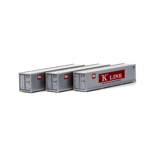 ATH17702 - 40' Smooth Side Container - K-LINE 3pc (N Scale)