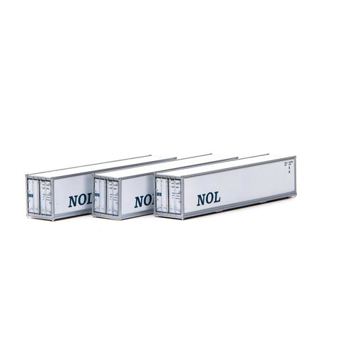 ATH17704 - 40' Smooth Side Container - NOL 3pc (N Scale)