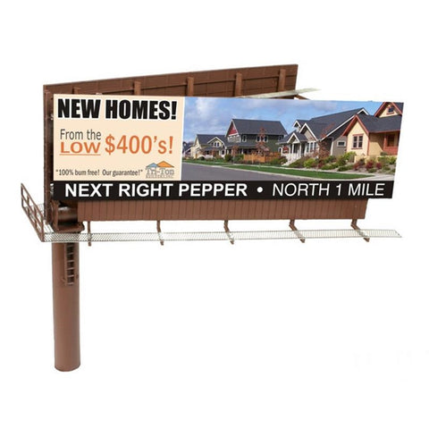 BLMA4320 - Modern Dual Sided Billboard With Ads (HO Scale)