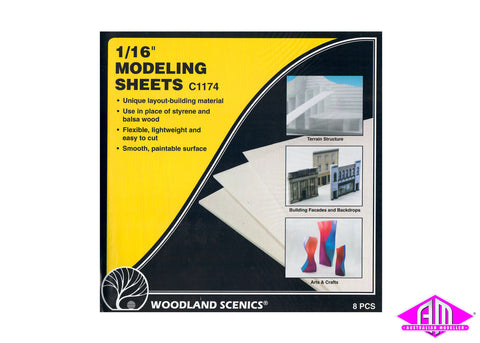 C1174 - Modeling Sheets 1/16" in 8pc