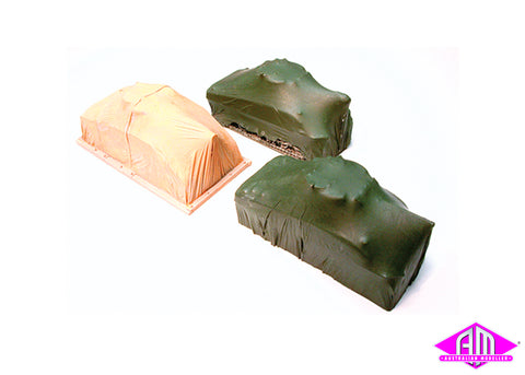 7256 - Covered Army Tanks Wagon Load (HO Scale)