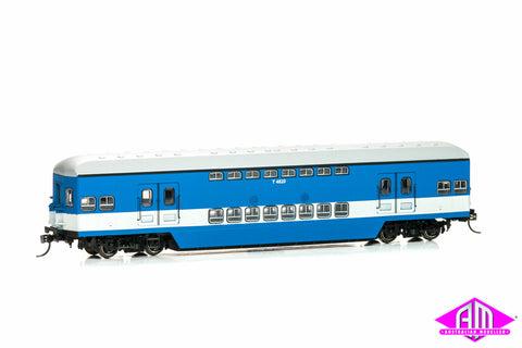 CH-TUL-4A Tulloch Double Deck Trailers T4820 & T4833 Blue with Low White Band (Twin Pack)