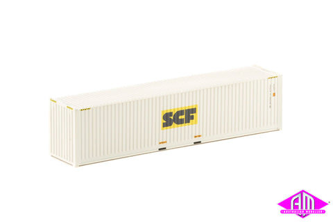 40 Foot Container SCF White with Yellow & Grey Logo V1 - Twin Pack CON-134