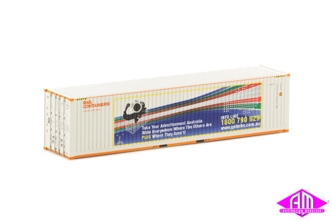 40 Foot Container SCF Rail Containers White & Orange with Advert - Twin Pack CON-137