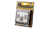 D214 - 3 Outhouses & Man (HO Scale)