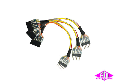 DCC Concepts DCD-HZ66.3 - NEM651 6 Pin Plug to 6 Pin Socket Harness (3 Pack)