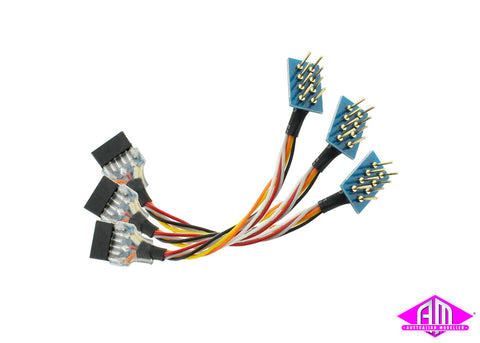 DCC Concepts DCD-HZ68.3 - NEM652 8 Pin Plug to 6 Pin NEM651 Socket Harness (3 Pack)