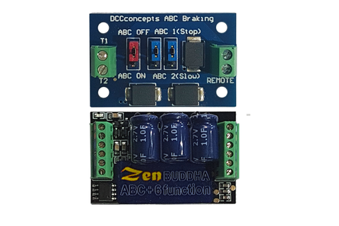 DCC Concepts DCD-ZBHP.6A - Zen Black “Buddha” Decoder: O and large scale - 5 Amps, 6 Function, Built-in High Power Stay Alive + ABC Module