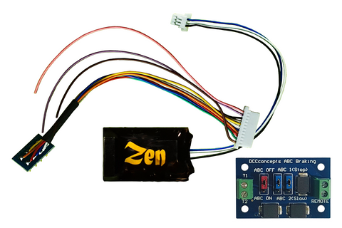 DCC Concepts DCD-ZNM.HP.6A - Zen Black Decoder - Midi-Sized Decoder with 8-Pin Harness, High Power, 6 Function + ABC Module