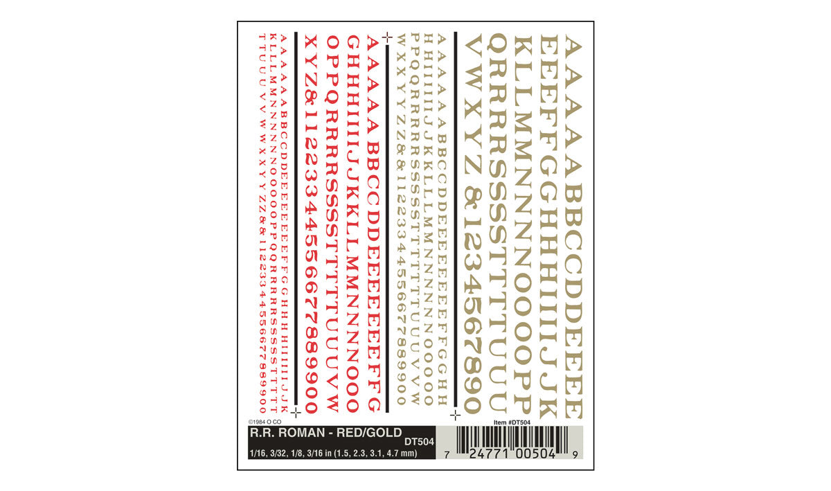Woodland Scenics Dry Transfer Decals – Gothic White Letters – Model Scenery MG721