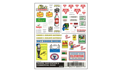 DT551 - Dry Transfer - Tavern, Gas Station & Commercial Signs