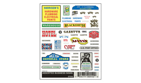DT552 - Dry Transfer - Assorted Business Signs
