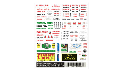 DT557 - Dry Transfer - Data Warning Label & Commercial Signs