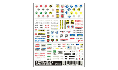 DT560 - Dry Transfer - Crate Labels & Warning Signs