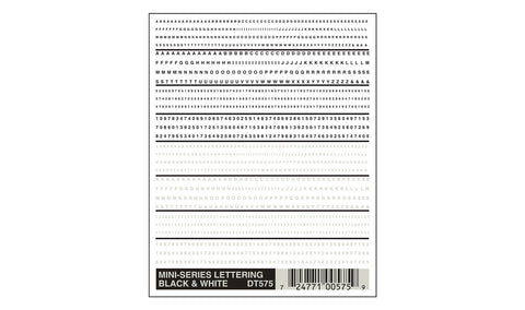 DT575 - Dry Transfer - Mini-Series Lettering Black & White