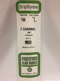 Evergreen - EG756 - Polystyrene Z Channel - Opaque White - 0.188 - 3pc
