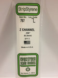 Evergreen - EG757 - Polystyrene Z Channel - Opaque White - 0.250 - 2pc
