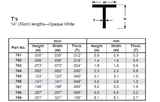 Evergreen - EG762 - Polystyrene T Shape - Opaque White - 0.056 - 4pc