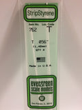 Evergreen - EG762 - Polystyrene T Shape - Opaque White - 0.056 - 4pc