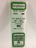 EG8204 - Styrene Strip - 2 x 4 - 10pc (HO Scale)