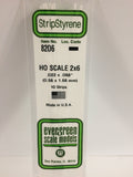 EG8206 - Styrene Strip - 2 x 6 - 10pc (HO Scale)