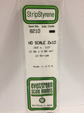 EG8210 - Styrene Strip - 2 x 10 - 10pc (HO Scale)