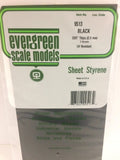 Evergreen - EG9513 - Polystyrene Sheet - Opaque Black - 0.02" - 3pc
