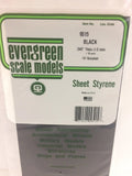 Evergreen - EG9515 - Polystyrene Sheet - Opaque Black - 0.04" - 2pc